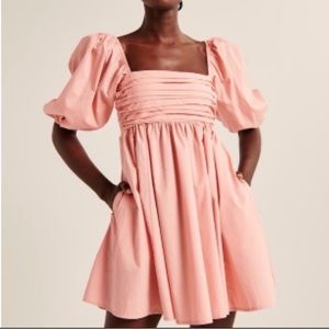 Abercrombie Ruched Bodice Puff Sleeve Mini Dress